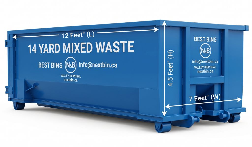 Construction job site with roll-off dumpster for contractor use